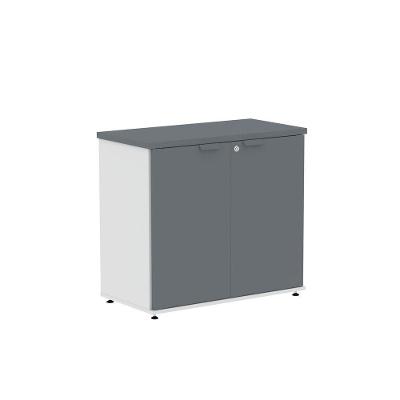 Armário Baixo para Escritório AB700P25 2 Portas 1 Prateleira MDP BP 79,2CM Branco Grafite