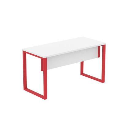 Mesa de Escritório Retangular M1200P25TUB Moderno sem Gavetas MDP 120CM Branco e Vermelho Pandin