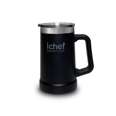 Caneca Térmica Para Chopp Com Tampa Smart Cup Ichef 710 Ml | Preto