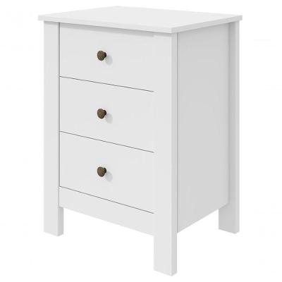 Mesa de Cabeceira Maggiore New 3 Gavetas MDF-MDP Branco Móveis Lopas
