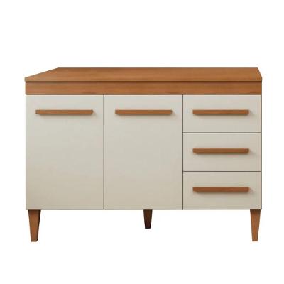Balcão de Cozinha Atenas 2 Portas 3 Gavetas MDP TAMANHO 120CM Off White Kaiki Móveis