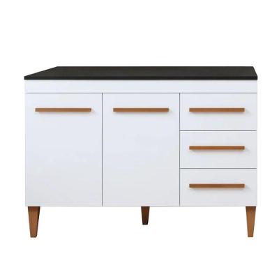 Balcão de Cozinha Atenas 2 Portas 3 Prateleiras MDP TAMANHO 120CM Branco