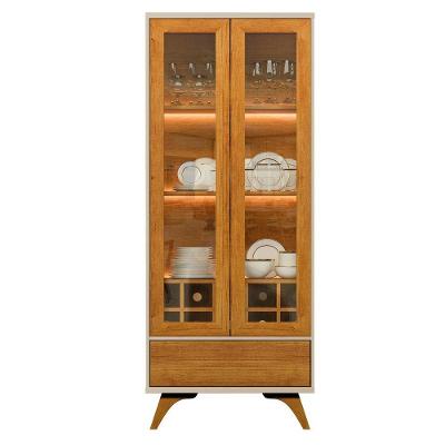 Cristaleira Adega Vitrum 2 Portas 1 Gaveta Misto MDF-MDP TAMANHO 72CM Off White Mavaular Móveis