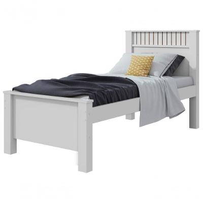Cama Solteiro Athenas com Cama Auxiliar Estrutura MDF Branco Móveis Lopas
