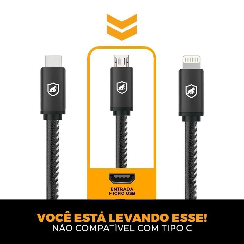 Kit Carregador Turbo Triplo E Cabo Turbo Militar Micro Usb V8 - Gshield - 9