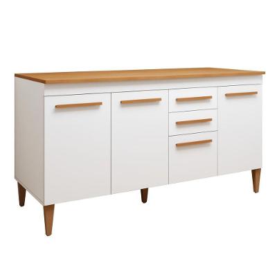 Balcão Toronto 4 Portas 2 Gavetas MDP 153CM Branco Kaiki Móveis