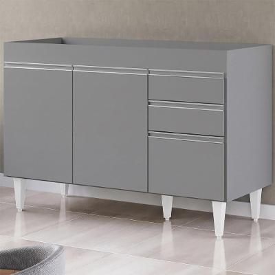 Balcão de Cozinha Michigan 3 Portas 1 Prateleira MDP TAMANHO 117CM Cinza