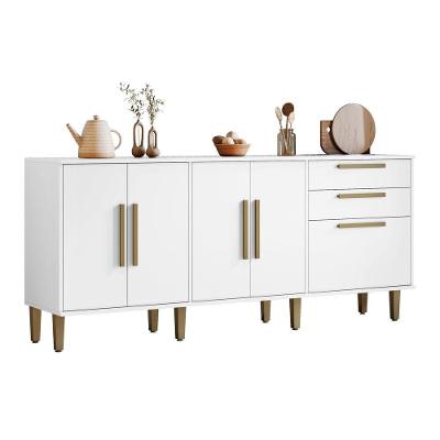 Balcão Lorena 5 Portas 2 Gavetas MDP 178CM Branco Kaiki Móveis