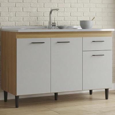Balcão de Cozinha Classic 3 Portas 1 Gaveta MDF-MDP 120CM Off White Mpozenato