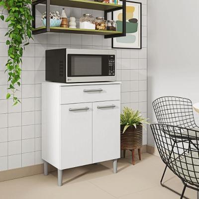 Balcão Cristallo 2 Portas 1 Prateleira MDP TAMANHO 60,8cm Branco Kit's Paraná