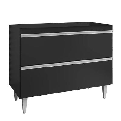 Balcão de Cozinha Julia Z34 com 2 Portas em MDP TAMANHO 100cm Preto Mpozenato