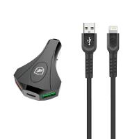 Kit Carregador Veicular Tank E Cabo Dual Shock Lightning - Gshield - 1