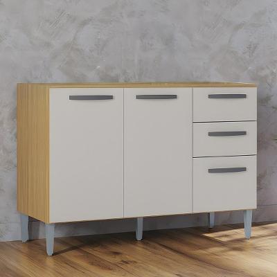 Balcão de Cozinha Livy 3 Portas 1 Prateleira MDP TAMANHO 120CM Off White Mpozenato