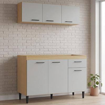 Armário Classic 6 Portas 1 Prateleira MDP 120cm Off White Mpozenato