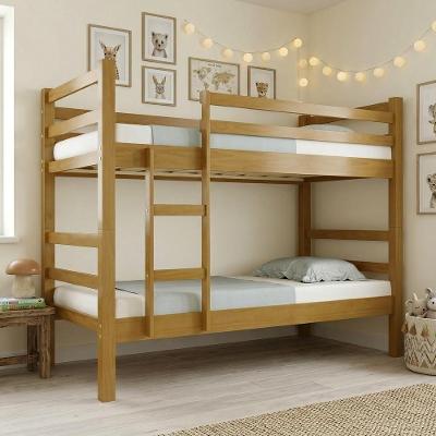 Cama Beliche Solteiro Luca Imbuia B11 com Escada Fixa Madeira Maciça Mpozenato