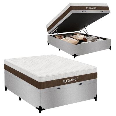 Cama Box com Baú Casal Royal Air Pillow Top Molas Ensacadas Suede Cinza Royal