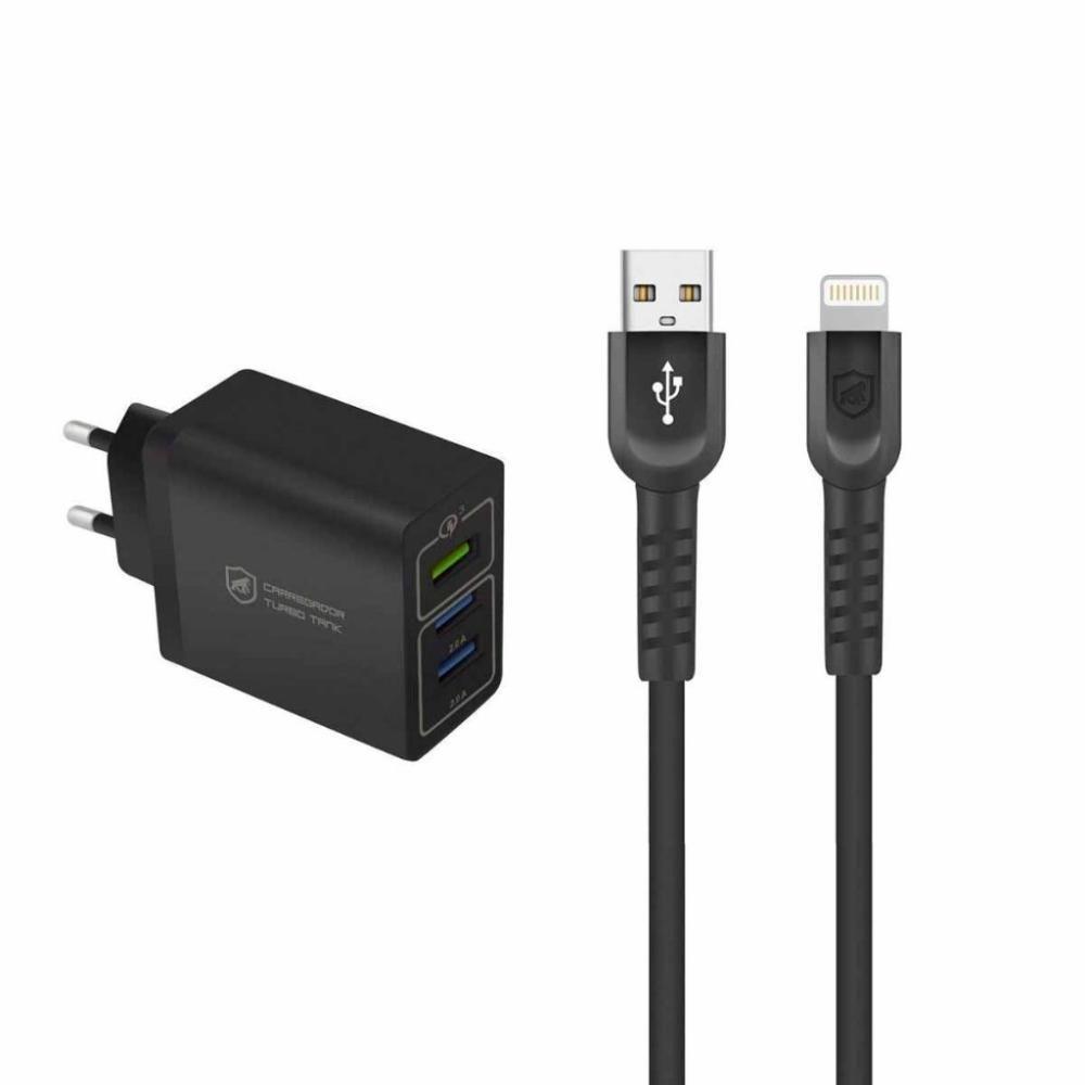 Kit Carregador Turbo Triplo E Cabo Dual Shock Lightning - Gshield - 1