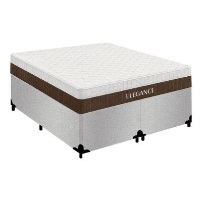 Cama Box com Colchão King Elegance Euro Pillow Molas Ensacadas Suede Royal