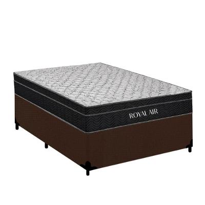 Cama Box com Colchão Casal Royal Air Pillow Top Molas Ensacadas Suede Marrom Royal