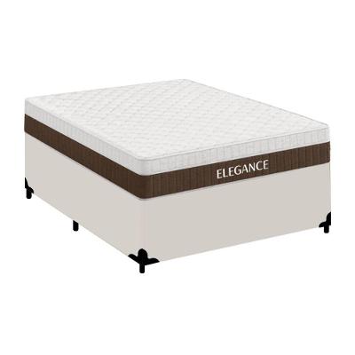 Cama Box com Colchão Casal Elegance Pillow Top Molas Ensacadas Tecido Branco Royal