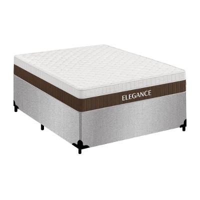 Cama Box com Colchão Casal Elegance Molas Ensacadas Suede Cinza Royal