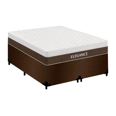 Cama Box Casal Elegance Pillow Top Molas Ensacadas Suede Antiácaro Bege Royal