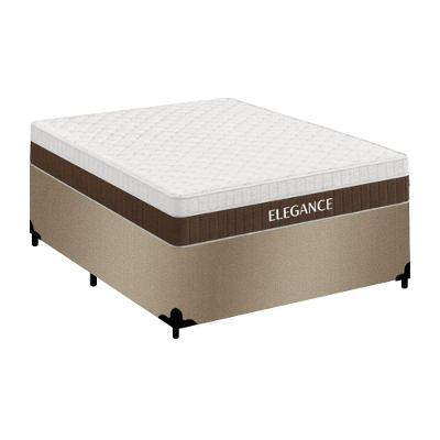 Cama Box com Colchão Casal Elegance Molas Ensacadas Suede Bege Royal