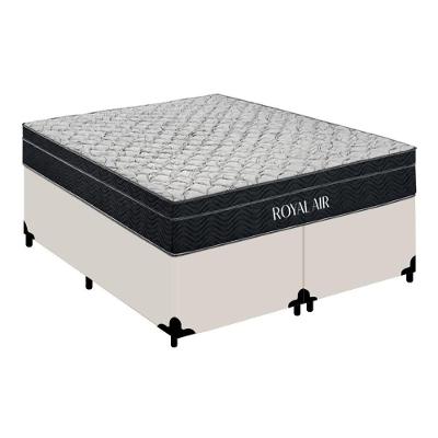 Cama Box King Royal Air Pillow Top Molas Ensacadas Tecido Branco Royal