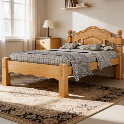 Cama Casal Queen Andry Mel B11 com Detalhes Torneados Madeira Maciça Amêndoa Mpozenato