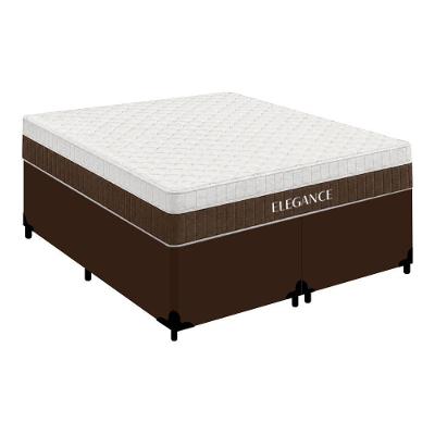 Cama Box com Colchão King Elegance Pillow Top Molas Ensacadas Tecido Sintético Royal