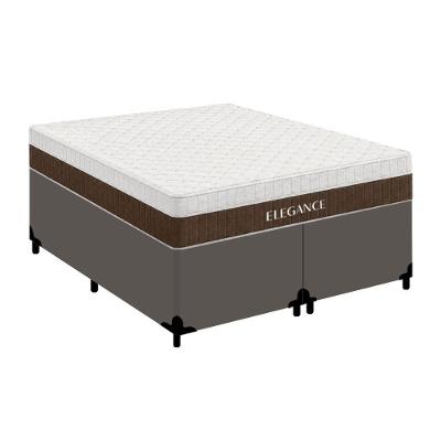 Cama Box com Colchão Queen Elegance Pillow Top Molas Ensacadas Tecido Branco Royal