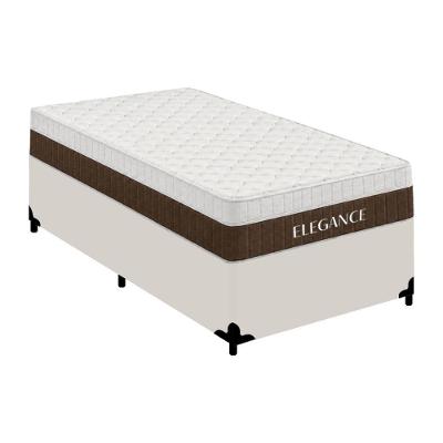 Cama Box com Colchão Solteiro Elegance Molas Ensacadas Branco Royal