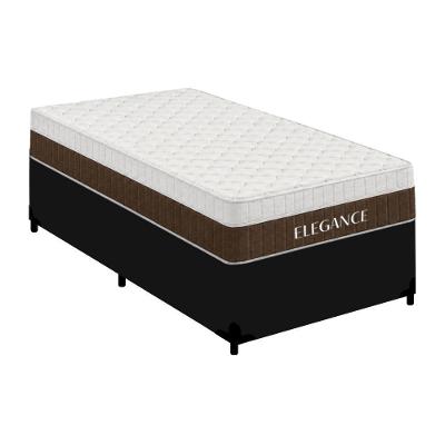 Cama Box com Colchão Solteiro Elegance Molas Ensacadas Preto Royal