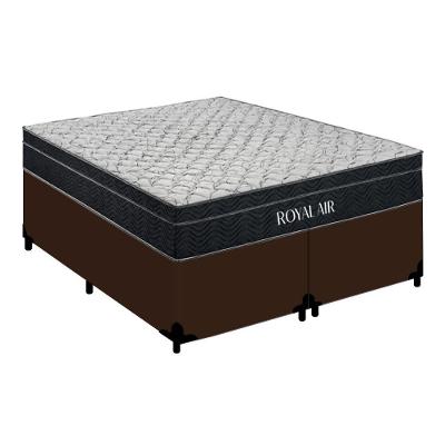 Cama Box King Royal Air Pillow Top Molas Ensacadas Marrom Royal Sleep