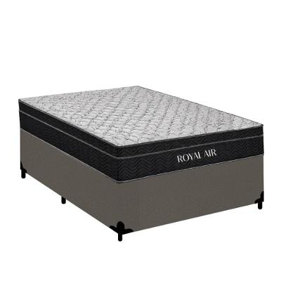Cama Box com Colchão Viúva Royal Air Euro Pillow Molas Ensacadas Cinza Royal