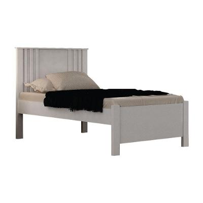 Cama Solteiro Milano com Aplique Ripado MDF MDP Branco Leifer Móveis