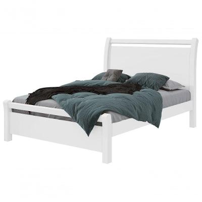 Cama Solteiro Reali Design Moderno Estrutura MDF Branco Acabamento Brilhante Lopas
