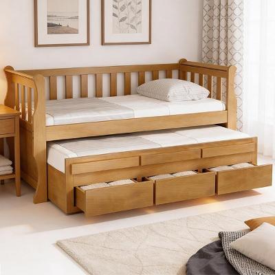 Cama Solteiro com Auxiliar Klaris Imbuia B11 com 3 Gavetas Mpozenato