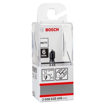 Fresa de Ranhurar Standard V 6mm Alta Precisão 6,35x16mm G48mm 90 graus  com Pastilhas de Carboneto Bosch