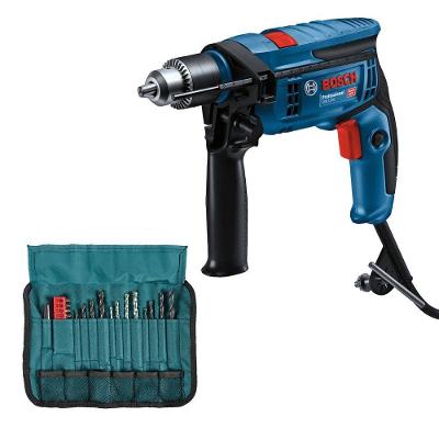 Furadeira de Impacto Bosch Profissional GSB 13 RE-X23 Kit 23 Acessórios 750W Azul 220V