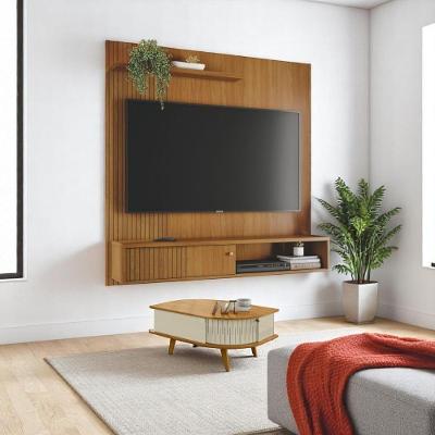 Conjunto Luma com Mesa de Centro Retangular MDP 90CM Cumaru-Opala Mobiliar Home Shop