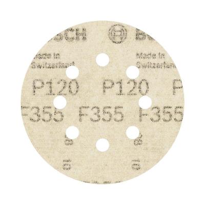 Disco de Lixa Pro F355 125mm Grão 120 com Revestimento Antiestático 5 Unidades Bosch
