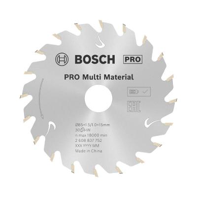 Disco de Serra Circular Multimaterial Cordless 85mm30d Alta Precisão Prata Bosch