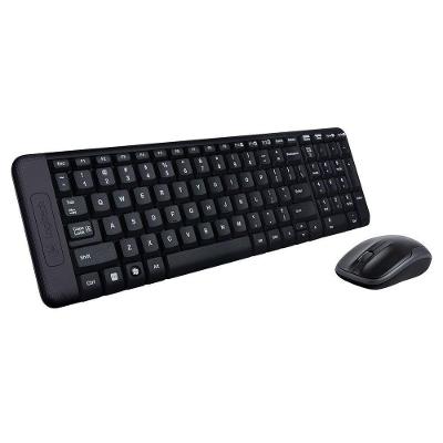 Combo Teclado e Mouse MK220 Conexão sem Fio 2,4 Ghz Preto Logitech