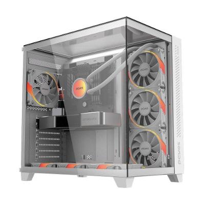 Gabinete Gamer Max White Ghost Mid Tower ATX Vidro Temperado com 7 Fans Branco Pcyes