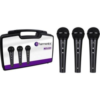Microfone MDU201 com Chave ON OFF e Cardióide Preto Harmonics