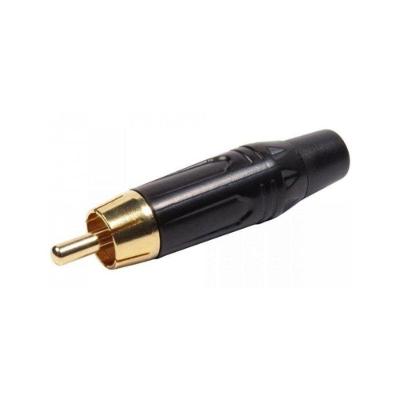 Plug RCA PCT-PGRc0023 Estrutura Resistente com Ponta Gold Preto Storm