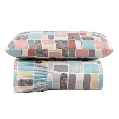 Kit Cobre Leito Colcha Mel Solteiro 2 Peças Micropercal 400 Fios 100% Poliéster Estampado Bege Clara