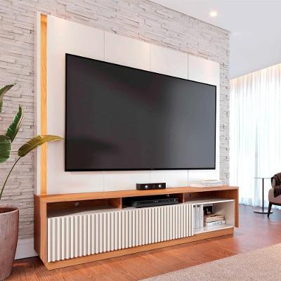 Home Estante para Tv Orlo G73 2 Portas em Mdp-mdf 200cm Off White-freijó Gran Belo