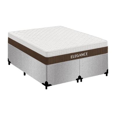 Cama Box Casal Elegance Pillow Top Molas Ensacadas Suede Antiácaro Bege Royal